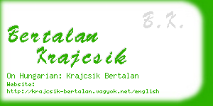 bertalan krajcsik business card